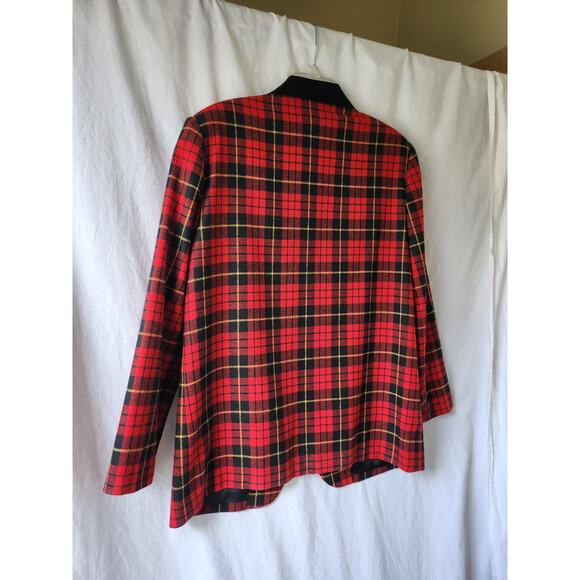 Vintage Potomac Red Tartan Plaid Blazer - Size 12 - Picture 7 of 8